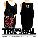 【TRIBAL】メンズタンクトップ(黒)ロゴ&ニット帽