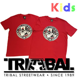 【TRIBAL】Kids半袖Tシャツ(赤)猿