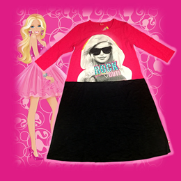 【Barbie】ワンピース(ピンク×ブラック)