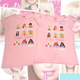 【Barbie】半袖Tシャツ☆STRONG WOMEN(ピンク)